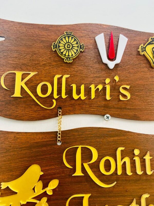 lord venkateswara themed name board - Bubbly Decors