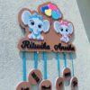 baby details frame two elephants themed - Bubbly Decors