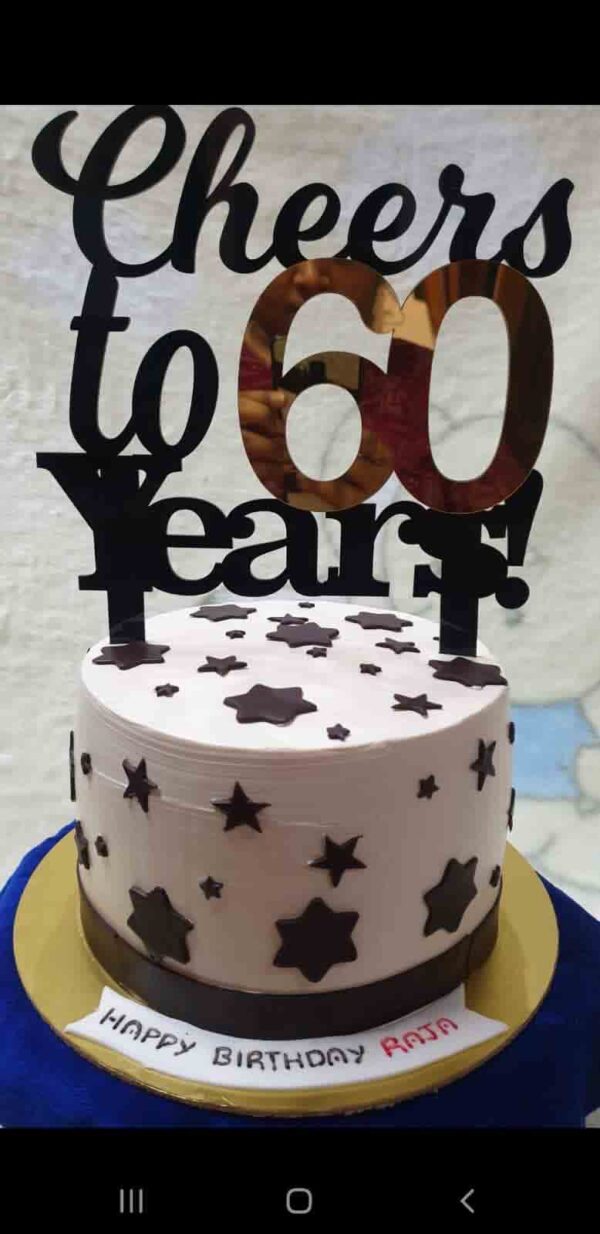 Cake topper 60 years - Bubbly Decors