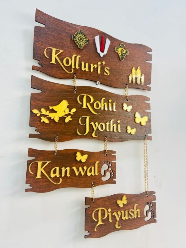 lord venkateswara themed name board - Bubbly Decors