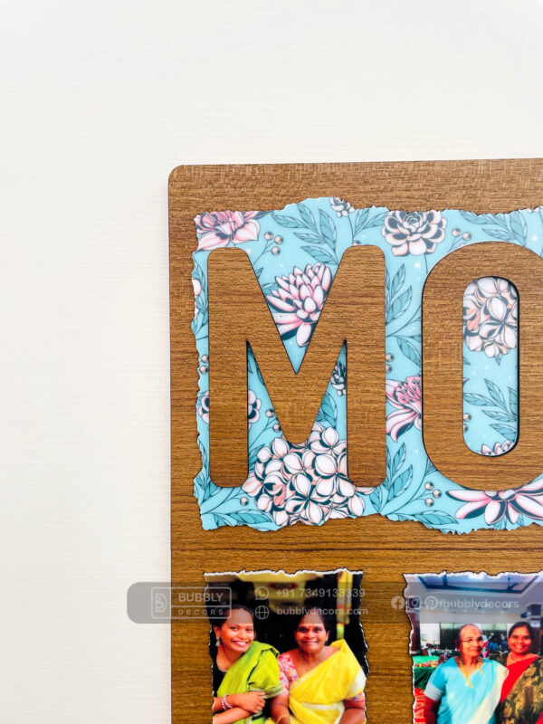 Mom wood photo frame - Bubbly Decors