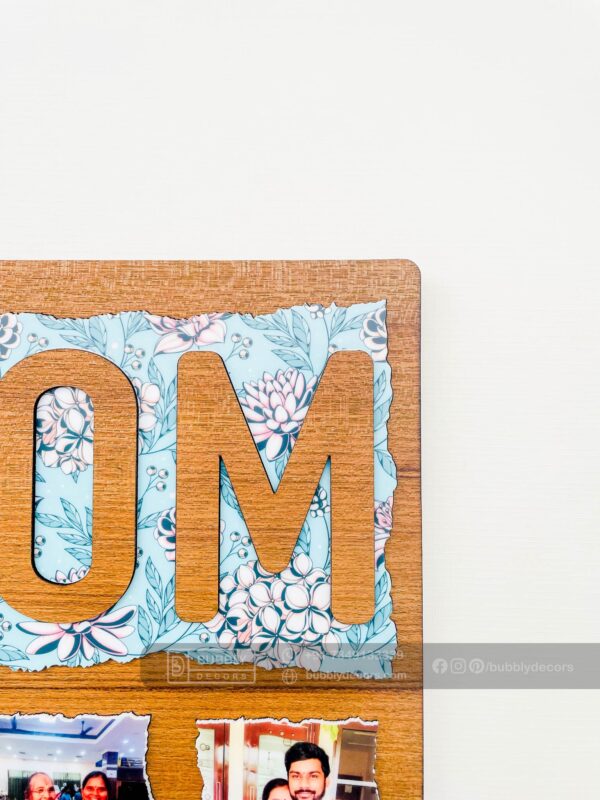 Mom wood photo frame - Bubbly Decors