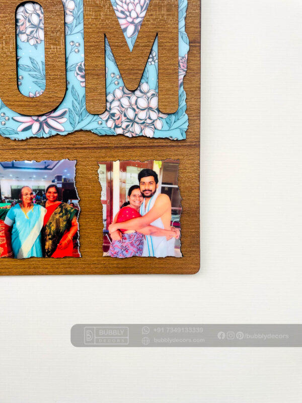 Mom wood photo frame - Bubbly Decors