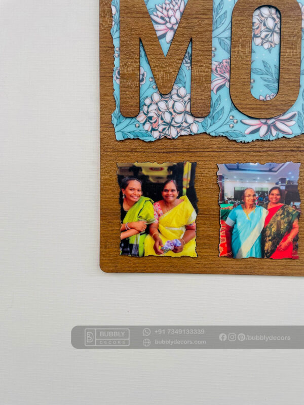 Mom wood photo frame - Bubbly Decors