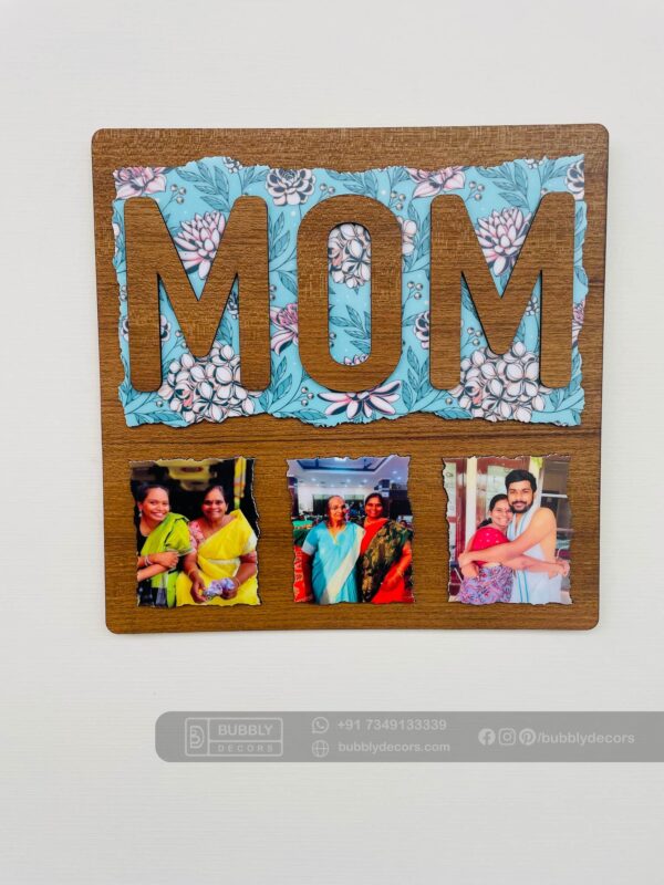 Mom wood photo frame - Bubbly Decors