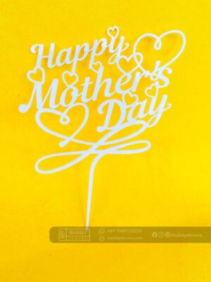 Mothers day cake topper white - Bubbly Decors