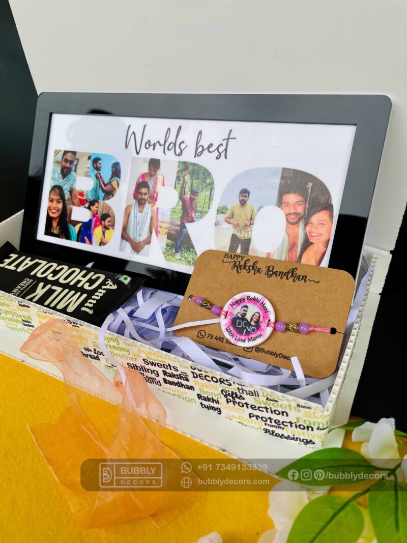 Bro Frame Rakhi combo - Bubbly Decors
