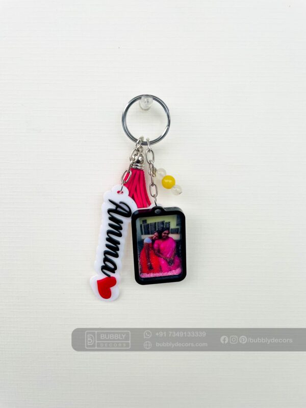 Name photo frame keychain - Bubbly Decors