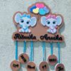 baby details frame two elephants themed - Bubbly Decors