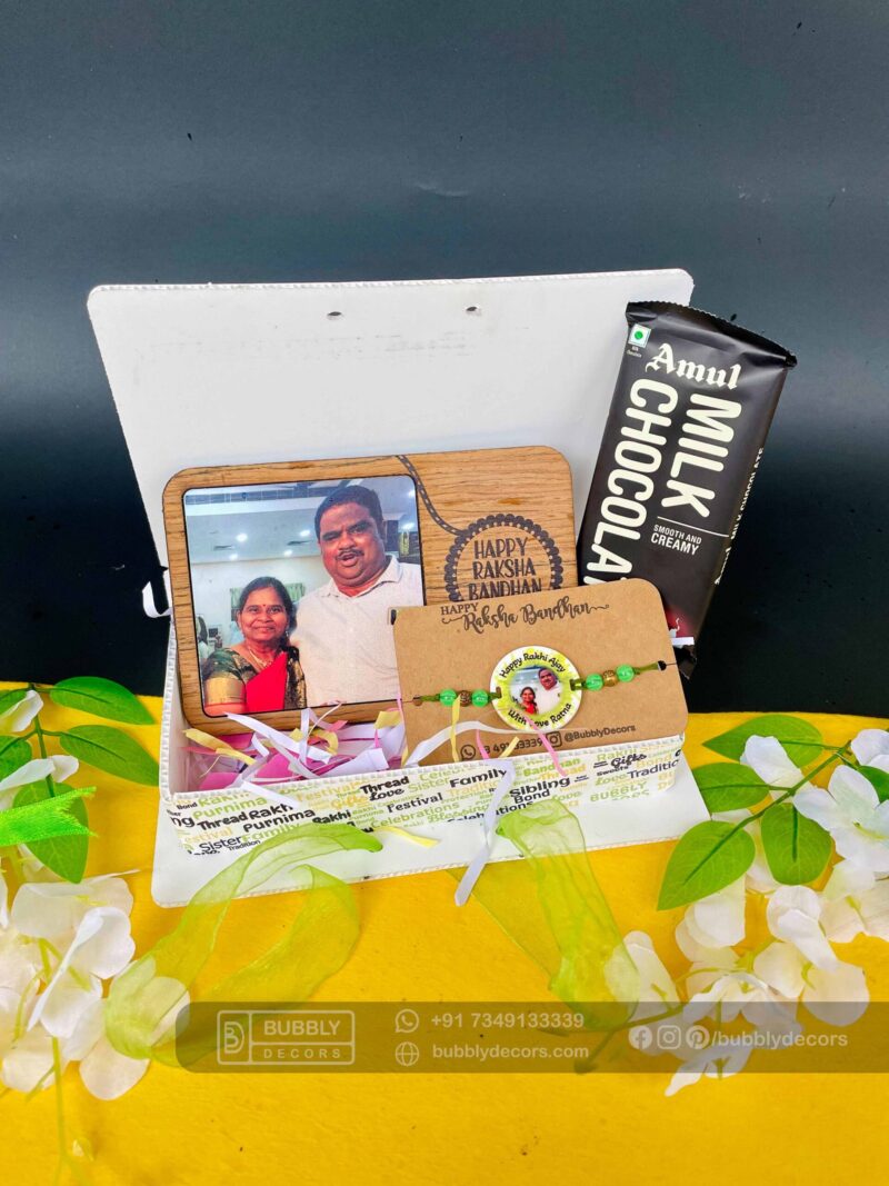 Wood magnet Rakhi combo - Bubbly Decors
