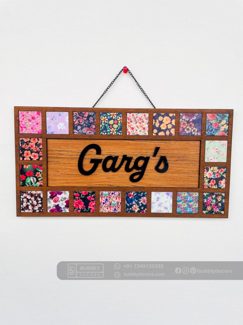 Name board pattern tiles - Bubbly Decors