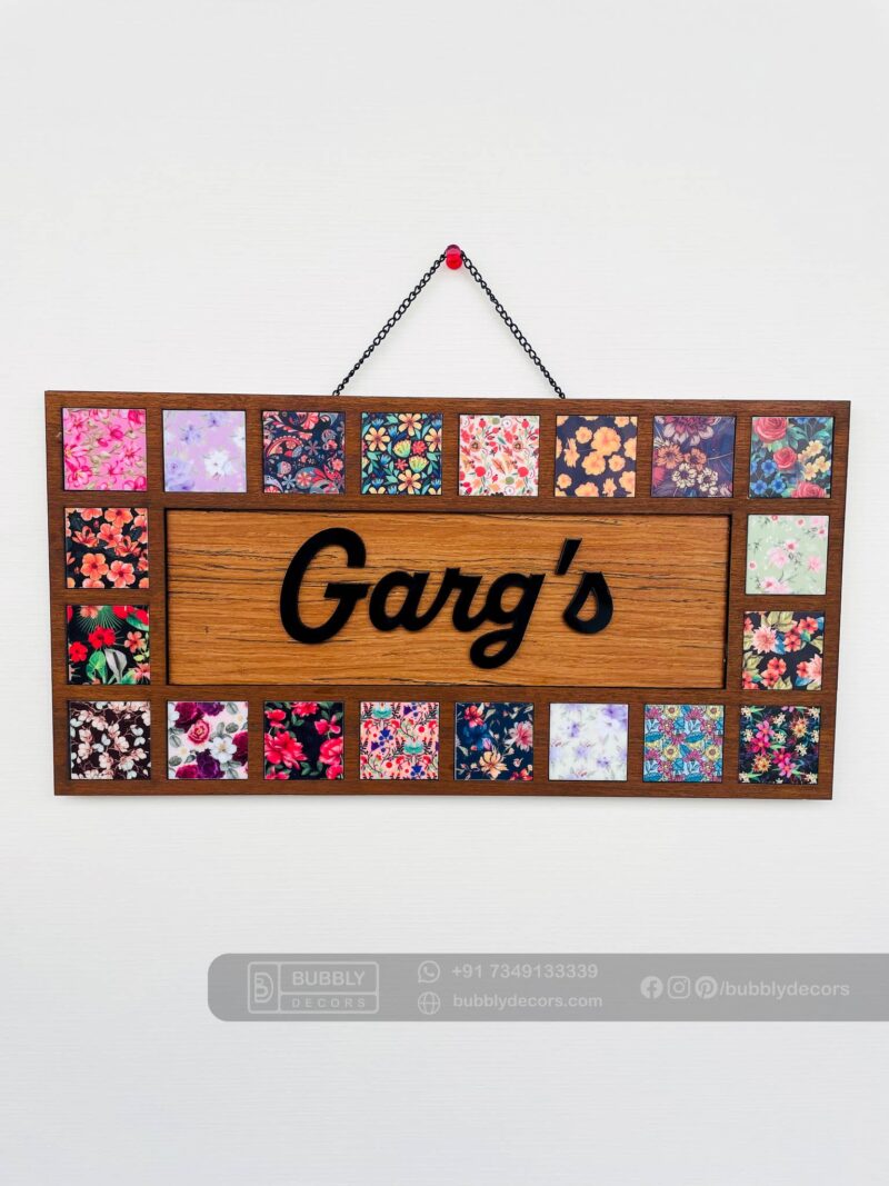 Name board pattern tiles - Bubbly Decors