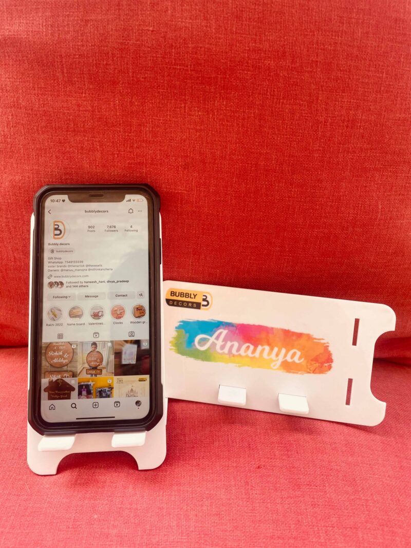 Mobile Stand with Name - Bubbly Decors
