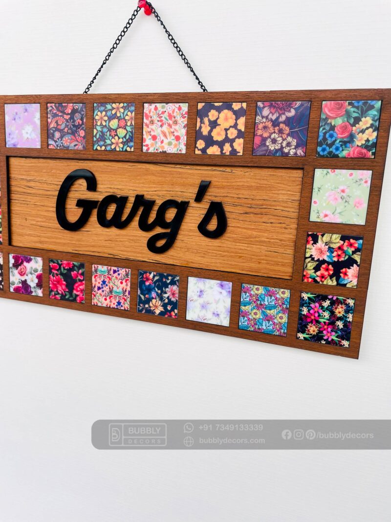 Name board pattern tiles - Bubbly Decors