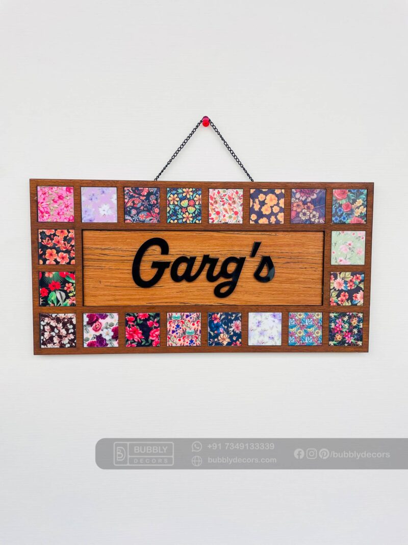 Name board pattern tiles - Bubbly Decors