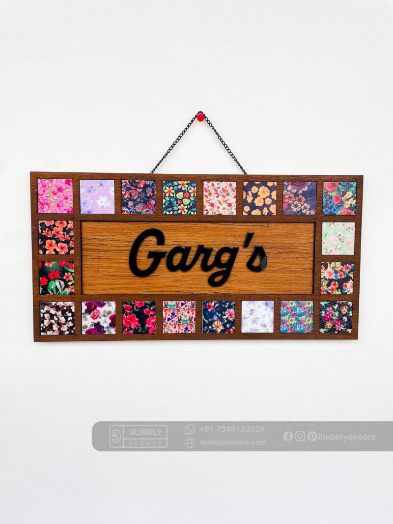 Name board pattern tiles - Bubbly Decors