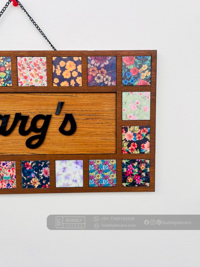 Name board pattern tiles - Bubbly Decors