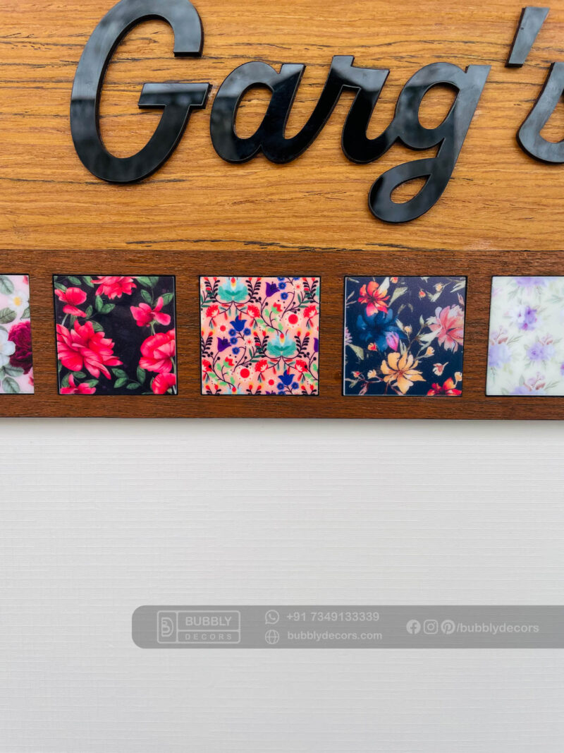 Name board pattern tiles - Bubbly Decors