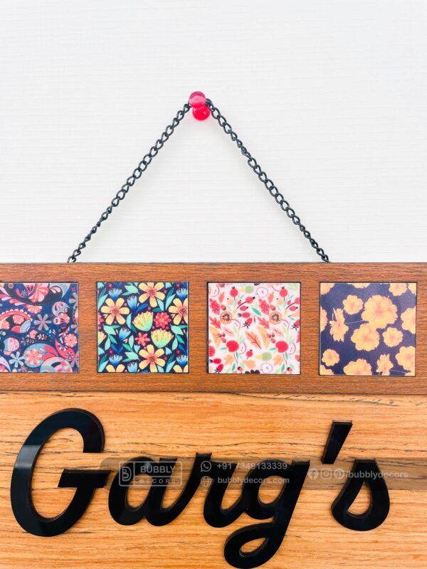 Name board pattern tiles - Bubbly Decors
