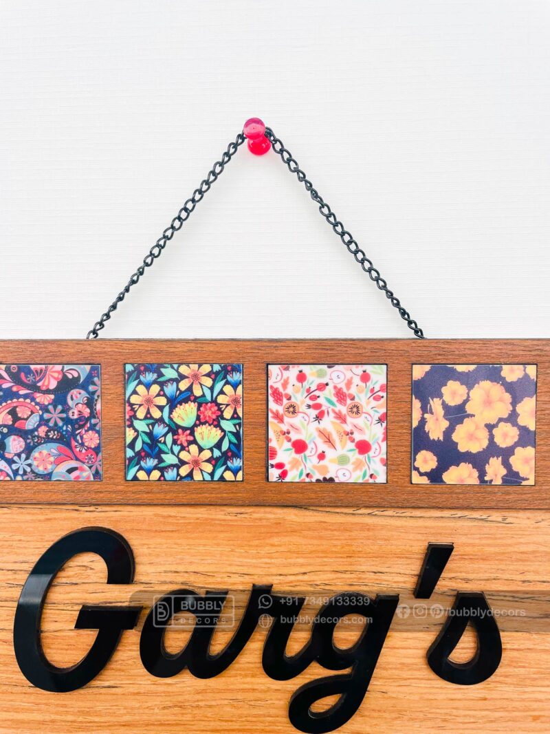 Name board pattern tiles - Bubbly Decors
