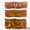 Name board wood 3 steps Venkateswara theme - Bubbly Decors