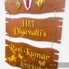 Name board wood 3 steps Venkateswara theme - Bubbly Decors
