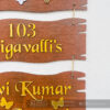 Name board wood 3 steps Venkateswara theme - Bubbly Decors