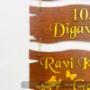 Name board wood 3 steps Venkateswara theme - Bubbly Decors