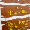 Name board wood 3 steps Venkateswara theme - Bubbly Decors