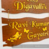 Name board wood 3 steps Venkateswara theme - Bubbly Decors