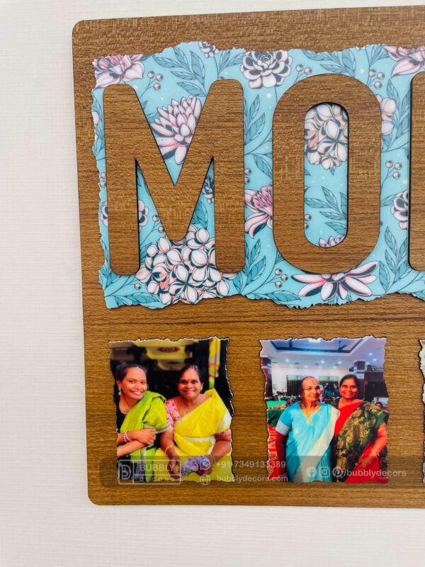 Mom wood photo frame - Bubbly Decors