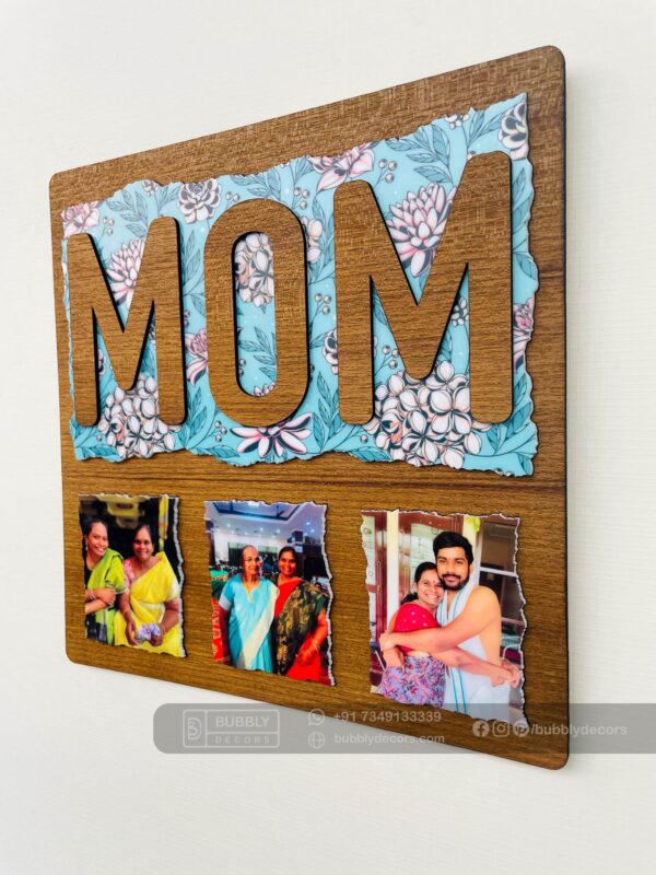 Mom wood photo frame - Bubbly Decors