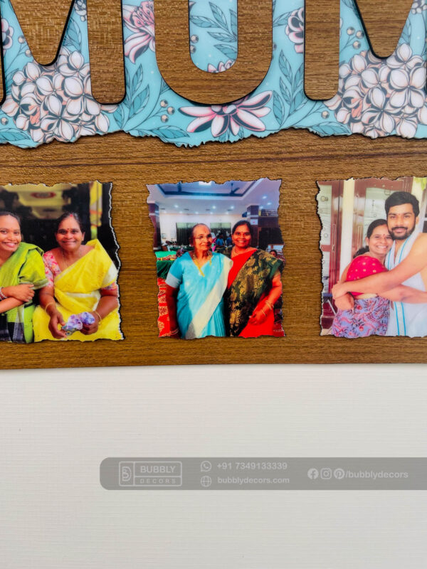 Mom wood photo frame - Bubbly Decors