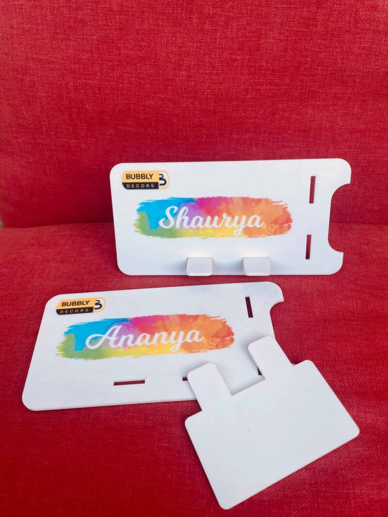 Mobile Stand with Name - Bubbly Decors