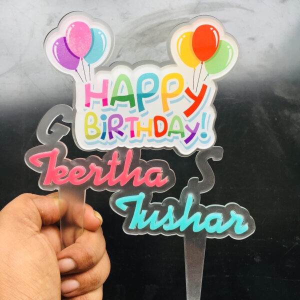 Birthday cake topper for twins - Bubbly Decors