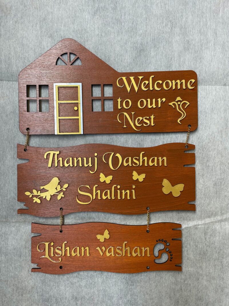 name board welcome nest - Bubbly Decors