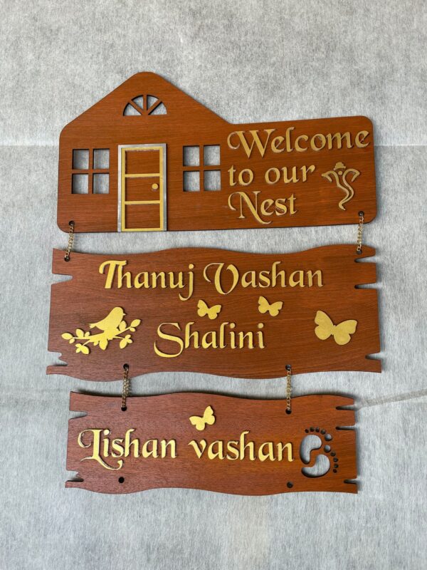 name board welcome nest - Bubbly Decors