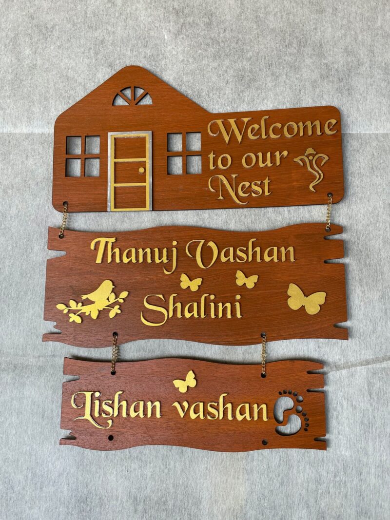 name board welcome nest - Bubbly Decors