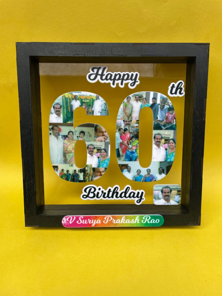 60 years birthday photo frame - Bubbly Decors