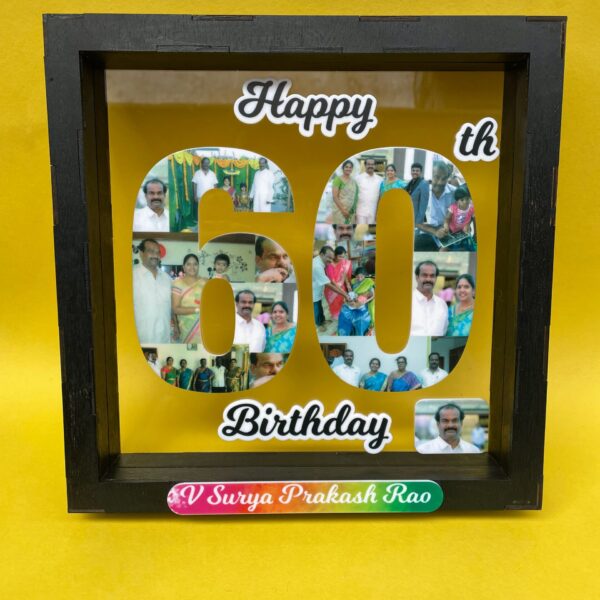 60 years birthday photo frame - Bubbly Decors