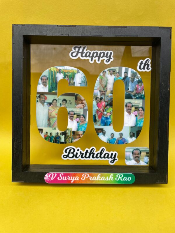 60 years birthday photo frame - Bubbly Decors