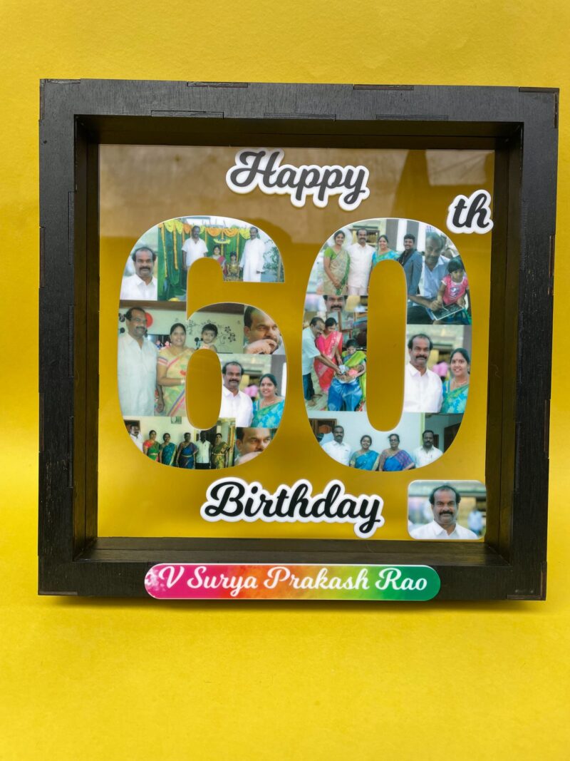 60 years birthday photo frame - Bubbly Decors
