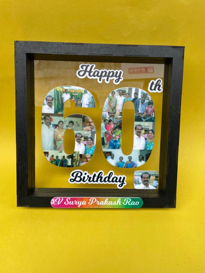 60 years birthday photo frame - Bubbly Decors