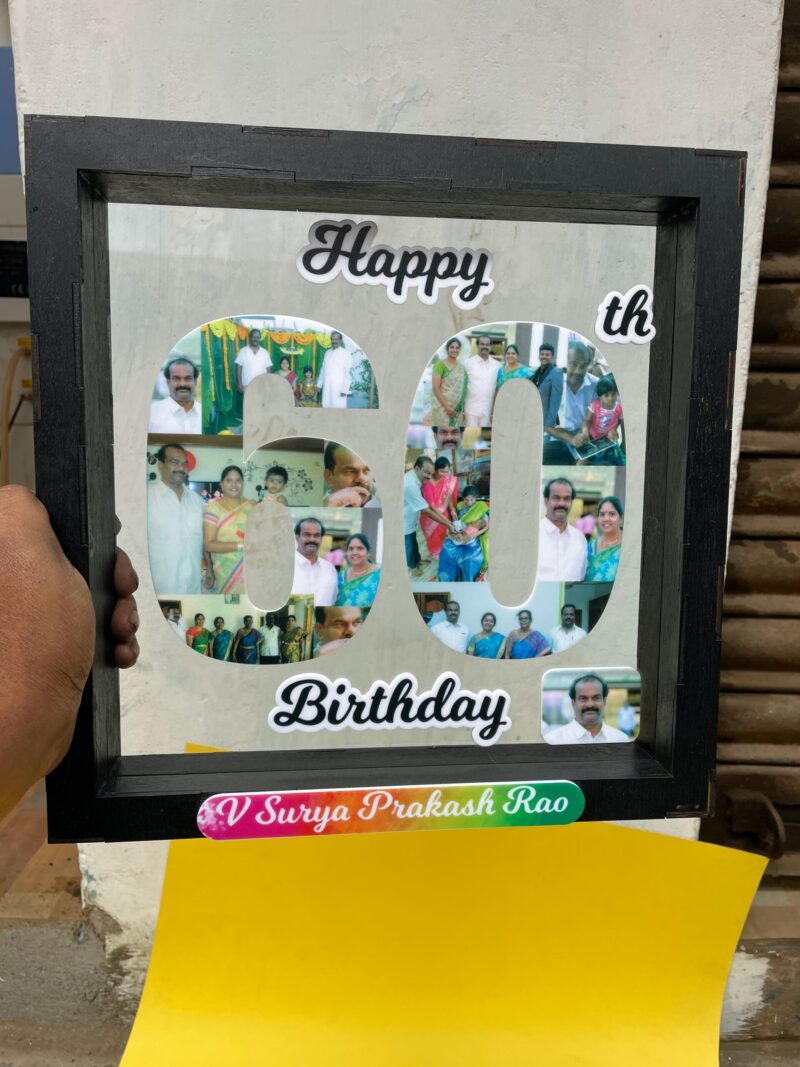 60 years birthday photo frame - Bubbly Decors