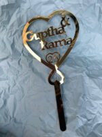 cake topper couple double heart - Bubbly Decors