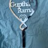 cake topper couple double heart silver - Bubbly Decors