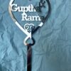 cake topper couple double heart silver - Bubbly Decors