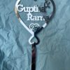 cake topper couple double heart silver - Bubbly Decors