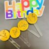 cake topper happy birthday and name - Bubbly Decors