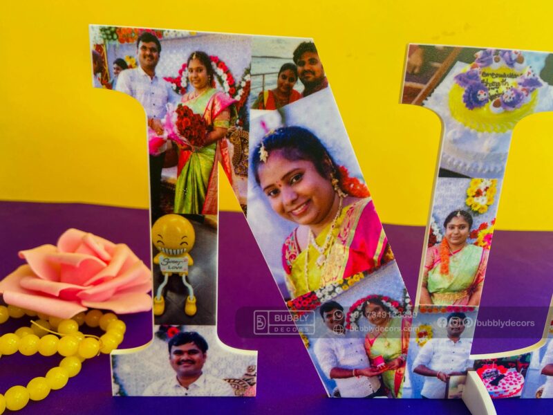 Couple alphabets masked photos - Bubbly Decors